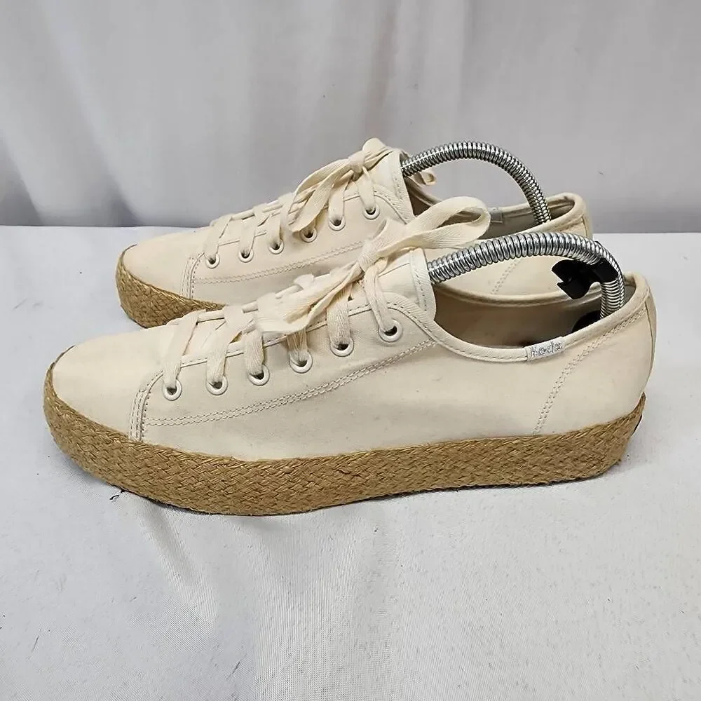 Keds Triple Kick Jute Sneaker Espadrille Women's 10 Cream